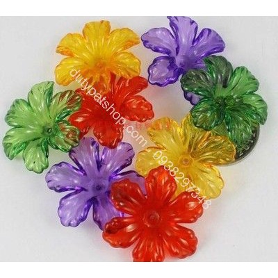 100-500gam Hạt cánh hoa nhựa 6 cánh size 30mm làm hoa thủ công handmade