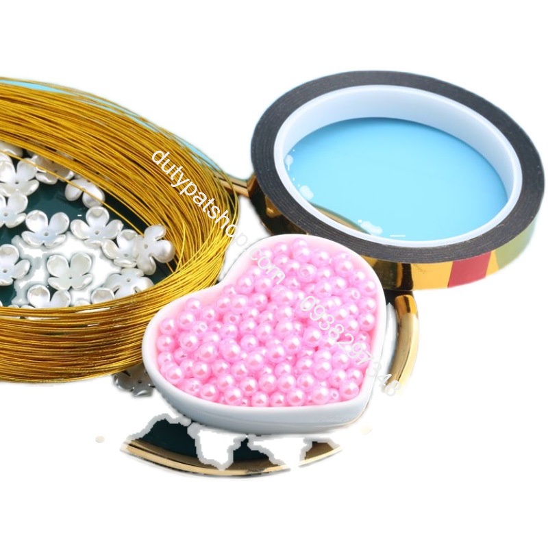 1set hạt cánh hoa, hạt tròn, dây kẽm nguyên liệu làm hoa hạnh phúc thủ công