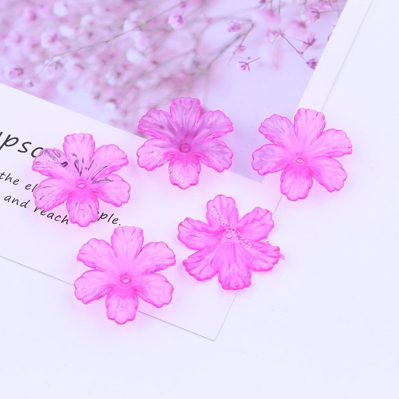 100-500gam Hạt cánh hoa nhựa 6 cánh size 30mm làm hoa thủ công handmade