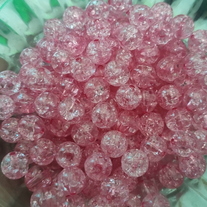 10-50gam hạt nhựa kiểu nứt 8mm, 10mm có lỗ xỏ làm vòng tay, vòng cổ , túi xách, làm handmade