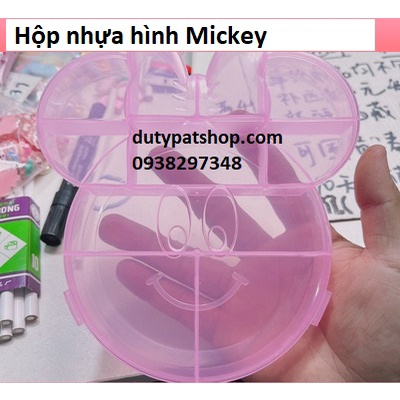 hộp nhựa đưng đồ nhiều ngăn hình mickey