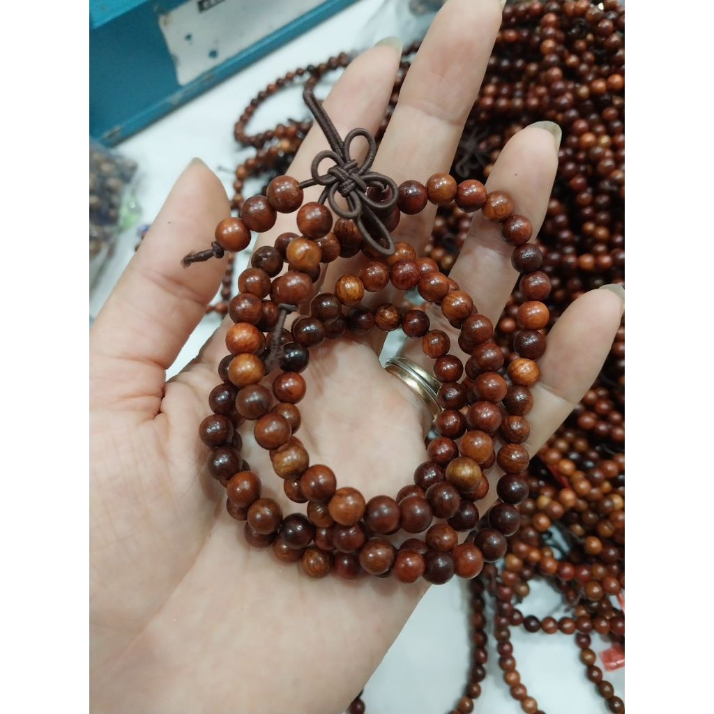 vòng tay 108 hạt gỗ sưa, gỗ Huỳnh đàn hạt 6mm