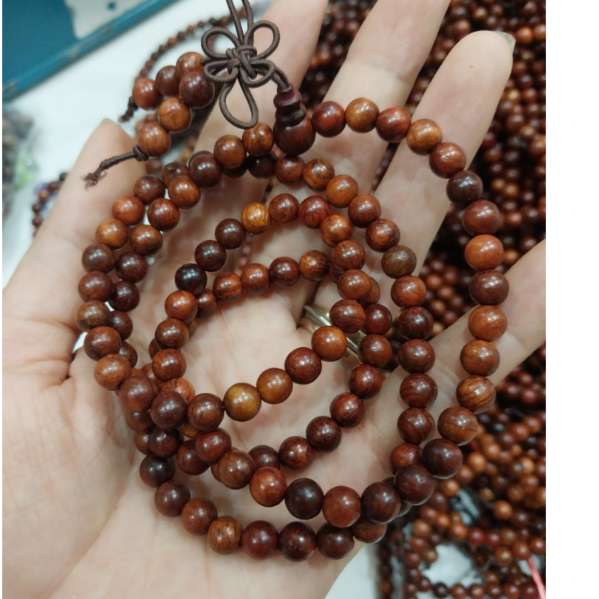 vòng tay 108 hạt gỗ sưa, gỗ Huỳnh đàn hạt 6mm