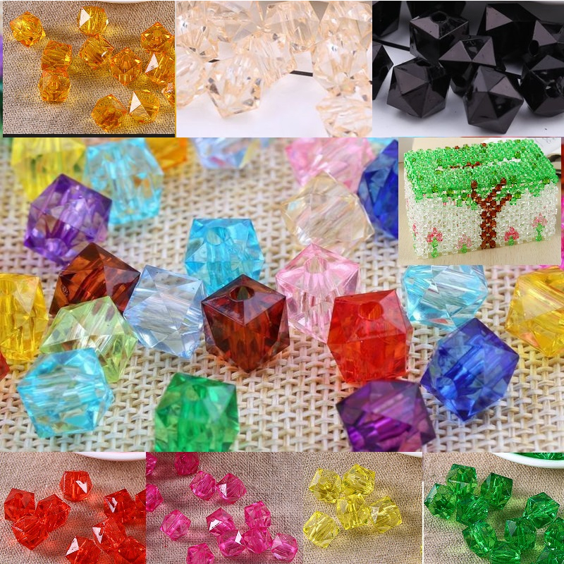 100- 500gam hạt nhựa đa giác dùng trang trí đang tui xách, xỏ vòng hạt, cột tóc,làm đồ chơi, trang trí thủ công handmade
