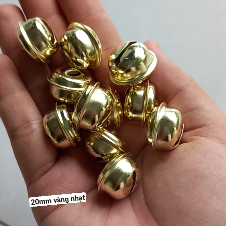 50 chuông lục lạc màu vàng, bạc 16mm 17mm 18mm 20mm 26mm  cho chó mèo, thú cưng, handmade thủ công