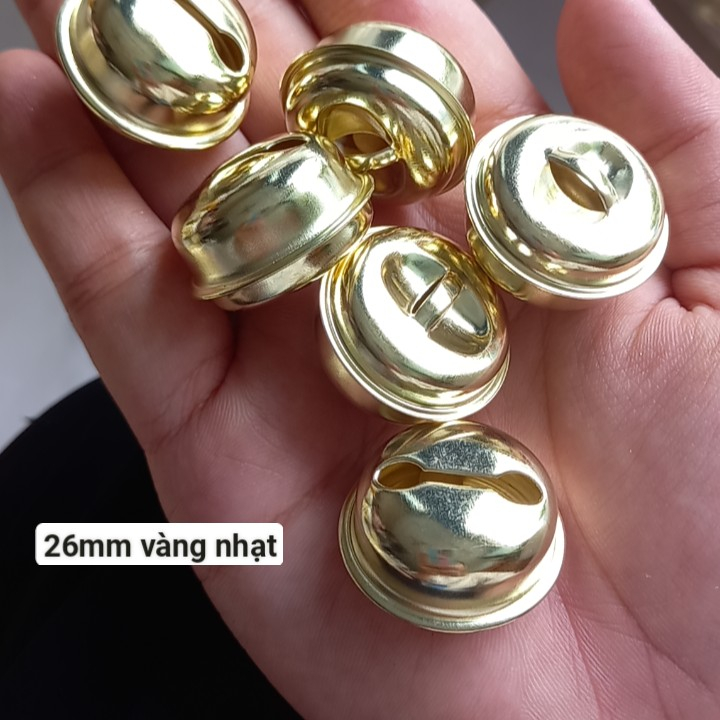 50 chuông lục lạc màu vàng, bạc 16mm 17mm 18mm 20mm 26mm  cho chó mèo, thú cưng, handmade thủ công