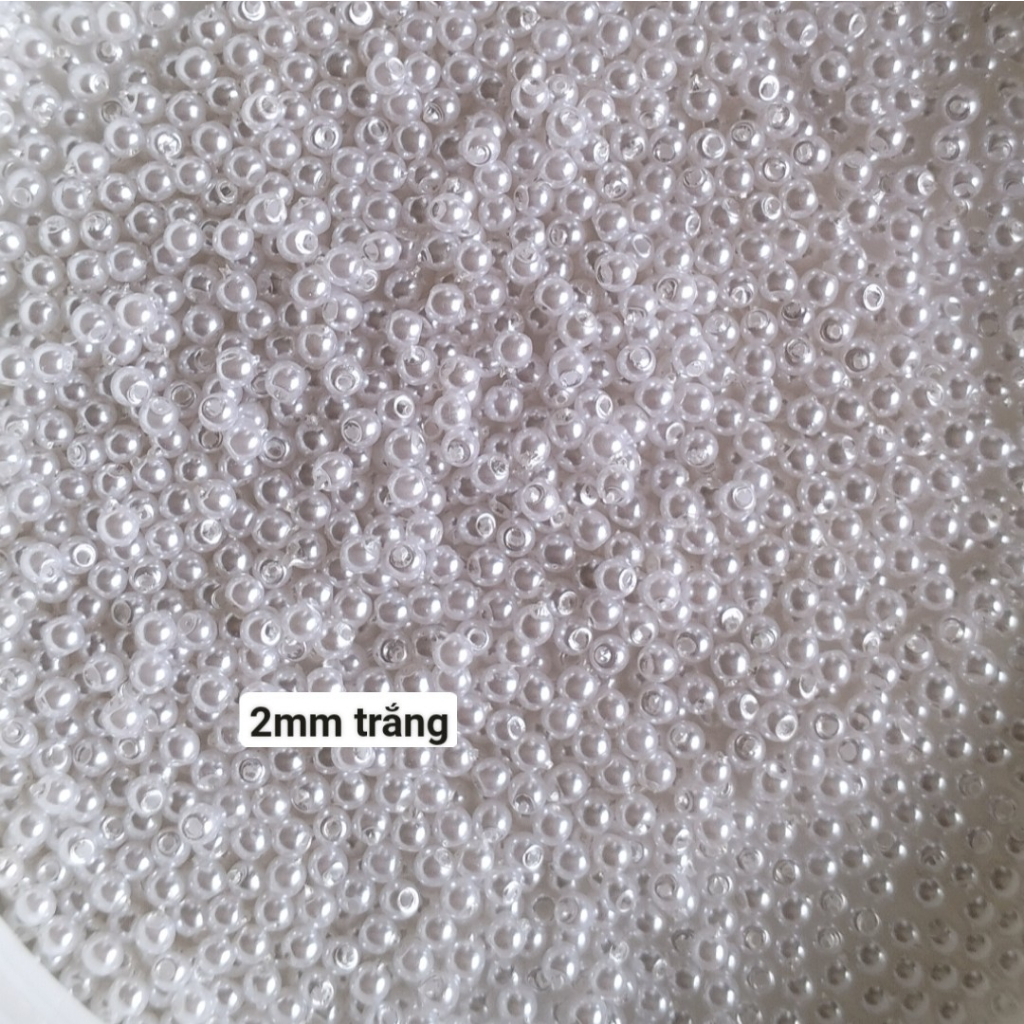 10gam hạt bẹt, cườm nhựa giọt nước, hạt lúa, hạt gạo màu trắng kem xỏ vòng hat, trang trí thủ công