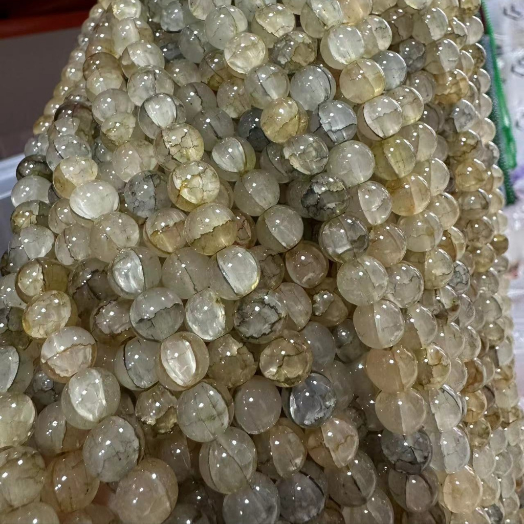 (da14) 10-50gam đá nứt, đá tuyết đa sắc nhân tạo 8mm nhiều màu làm vòng tay, vòng cổ phong thuỷ,