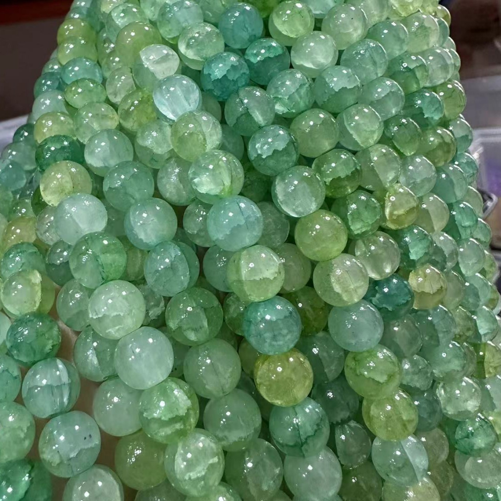 (da14) 10-50gam đá nứt, đá tuyết đa sắc nhân tạo 8mm nhiều màu làm vòng tay, vòng cổ phong thuỷ,