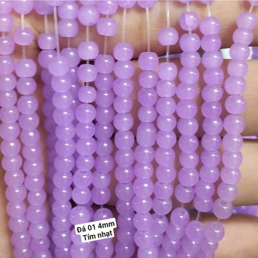 25g Đá 4mm giả ngọc có lỗ xỏ làm vòng tay vòng cổ (DA01)