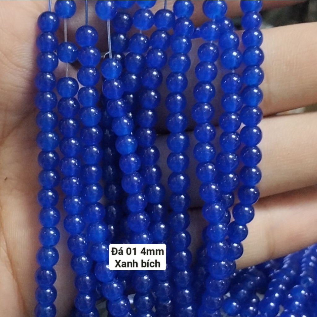 25g Đá 4mm giả ngọc có lỗ xỏ làm vòng tay vòng cổ (DA01)