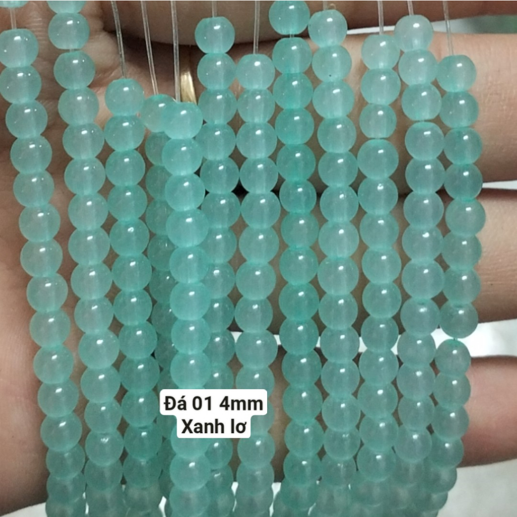 25g Đá 4mm giả ngọc có lỗ xỏ làm vòng tay vòng cổ (DA01)