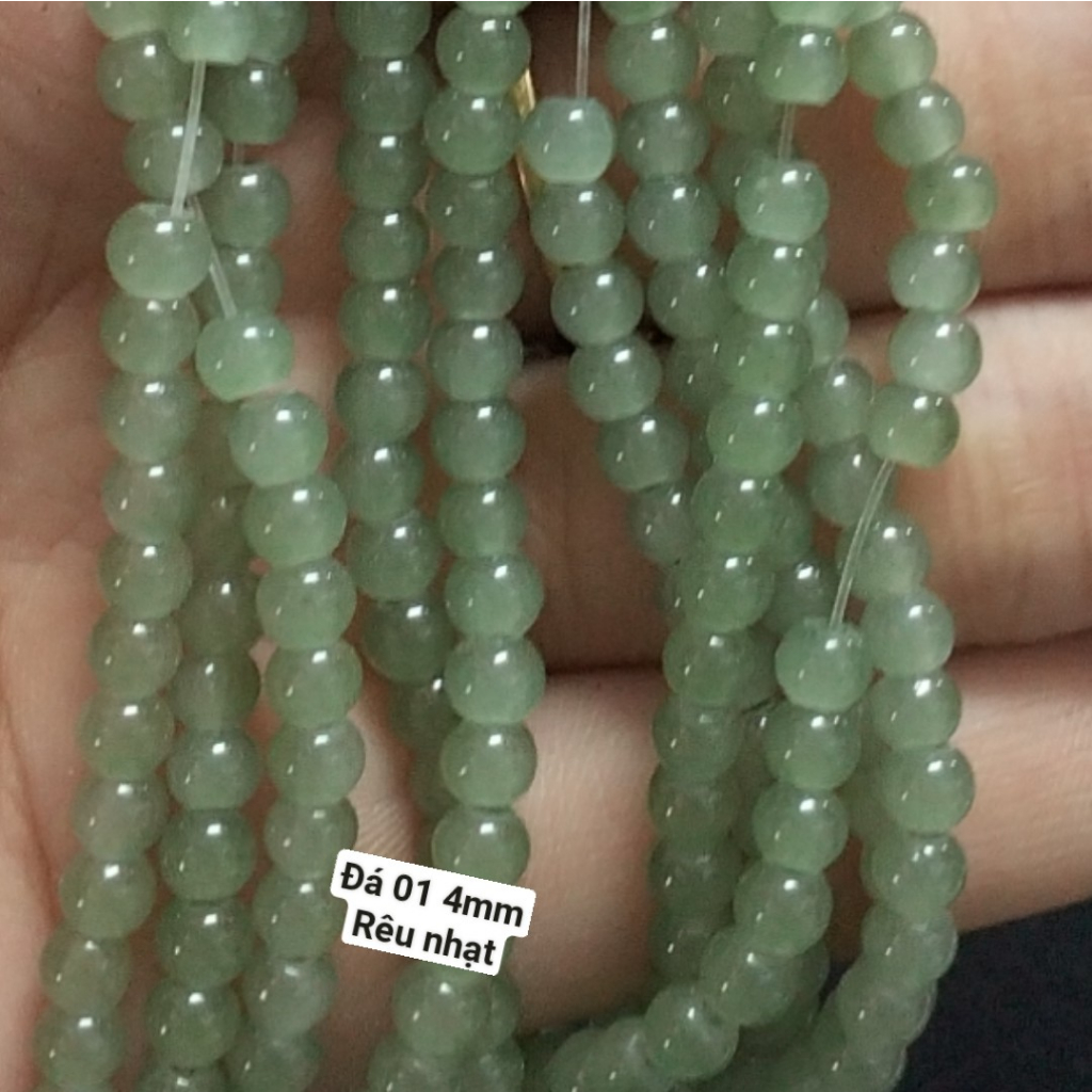 25g Đá 4mm giả ngọc có lỗ xỏ làm vòng tay vòng cổ (DA01)