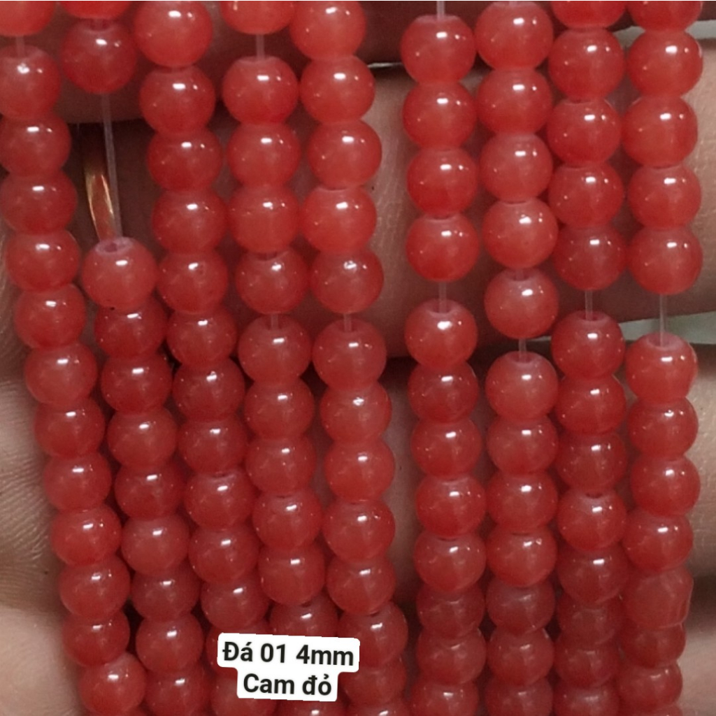 25g Đá 4mm giả ngọc có lỗ xỏ làm vòng tay vòng cổ (DA01)