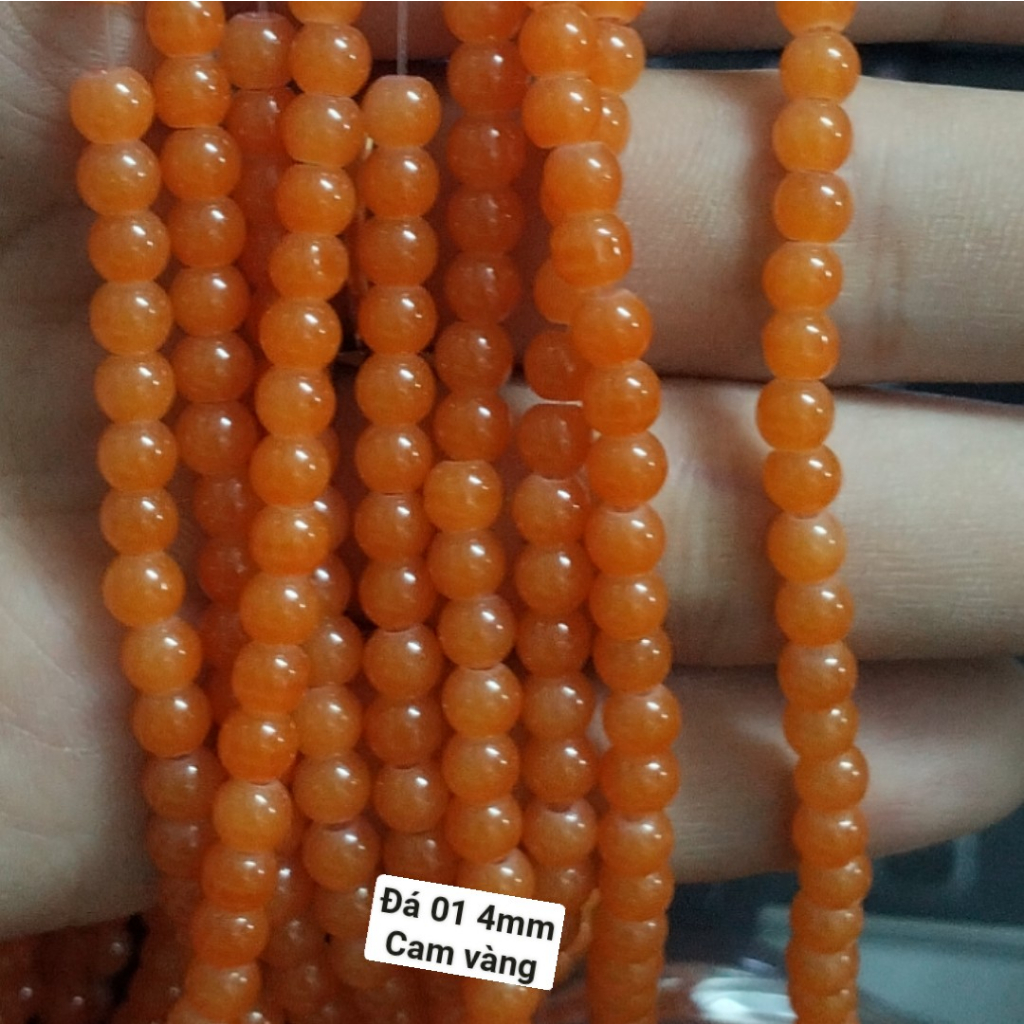 25g Đá 4mm giả ngọc có lỗ xỏ làm vòng tay vòng cổ (DA01)