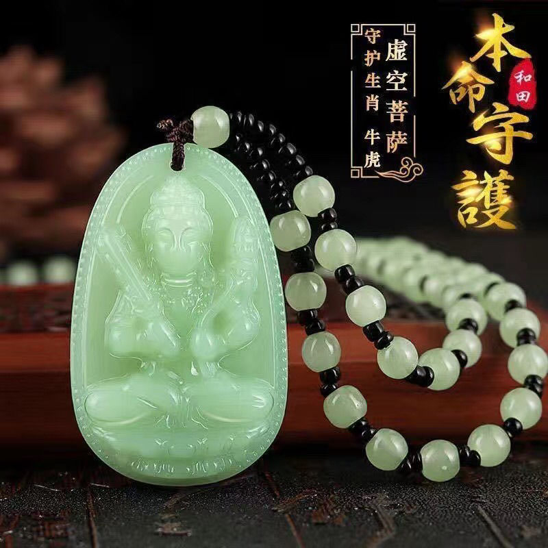 Vòng cổ đá xanh ngọc phật bản mệnh