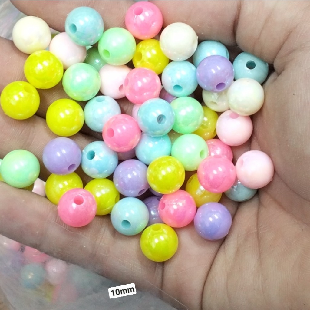 10- 50g hạt nhựa tròn bóng ánh cừ
