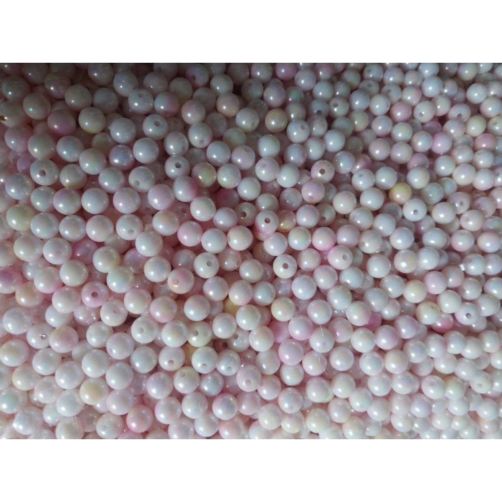 50gam hạt nhựa 6mm/8mm/10mm đa sắc bóng cừ có lỗ xỏ làm vòng hạt, trang trí làm thủ công