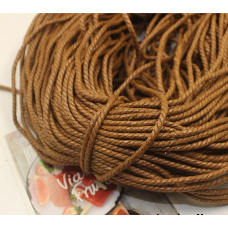 5- 20met size 2mm, 3.5mm dây bông (dây cotton) sáp se 3 sợi