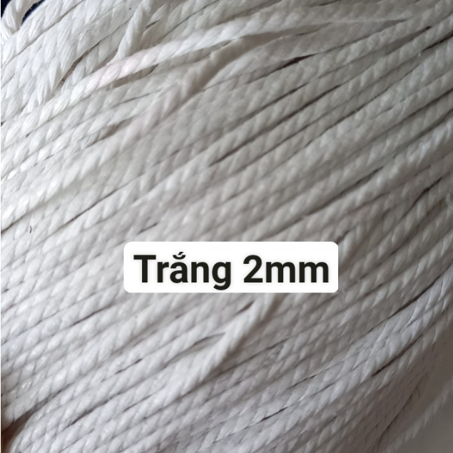 5- 20met size 2mm, 3.5mm dây bông (dây cotton) sáp se 3 sợi