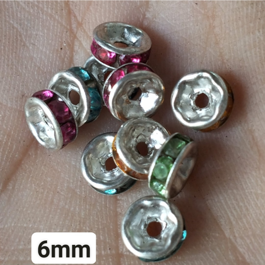 100 viên charm chặn, charm bánh xe size từ 6 đến 10mm