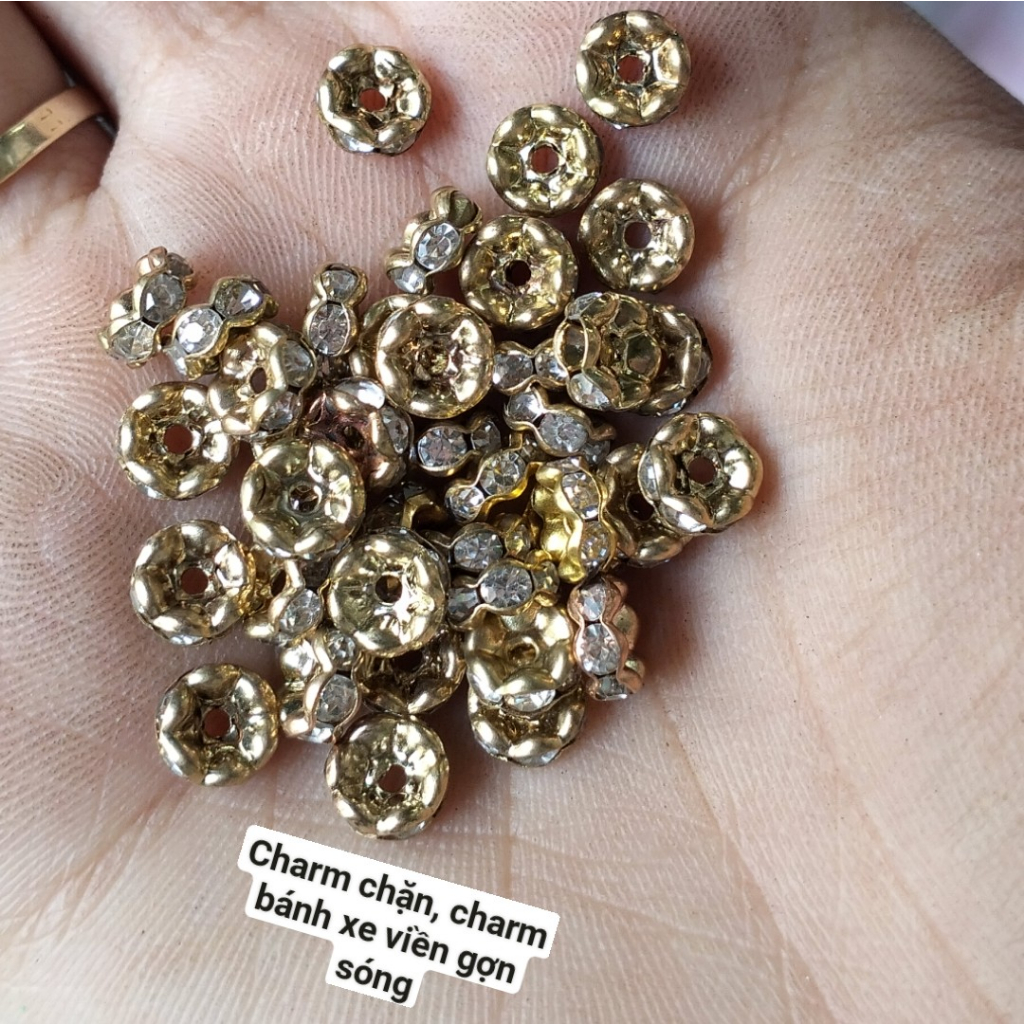 100 viên charm chặn, charm bánh xe size từ 6 đến 10mm
