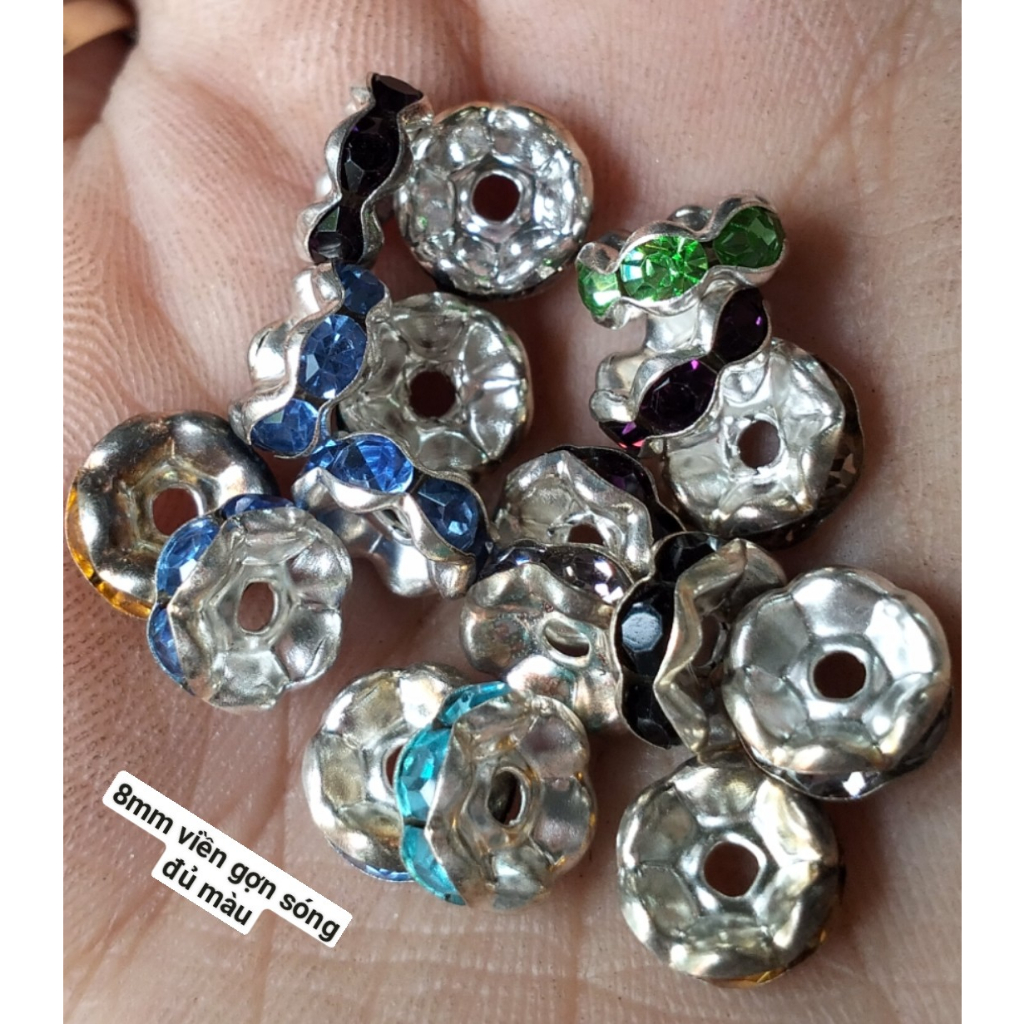 100 viên charm chặn, charm bánh xe size từ 6 đến 10mm