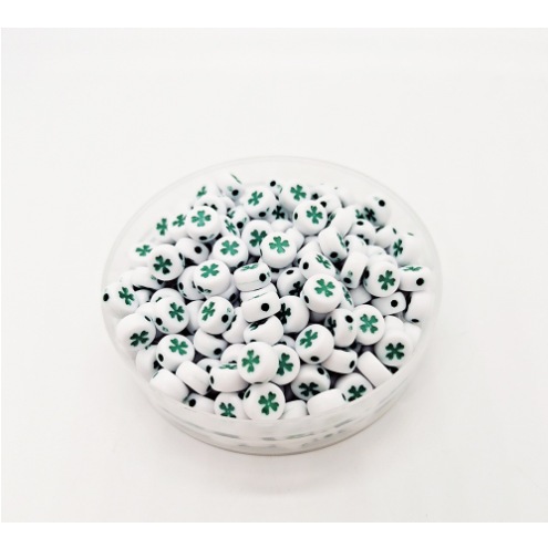 gói 340 hạt (50gam) hạt nhựa tròn 4x7mm in mặt cười, chữ, .... làm handmade, phụ kiện, trang trí tuỳ sở thích