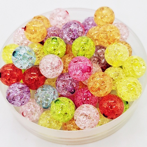 10-50gam hạt nhựa kiểu nứt 8mm, 10mm có lỗ xỏ làm vòng tay, vòng cổ , túi xách, làm handmade