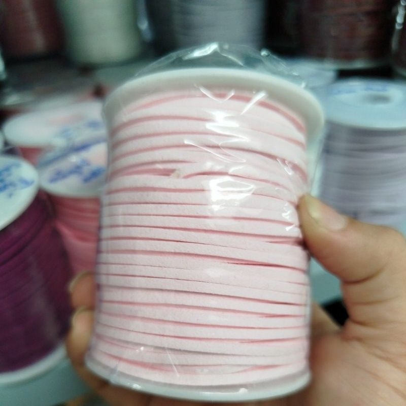1 cuộn dây da lộn 2mm , dây da nhung, dây nhung làm vòng, dây đan vòng tay, vòng cổ
