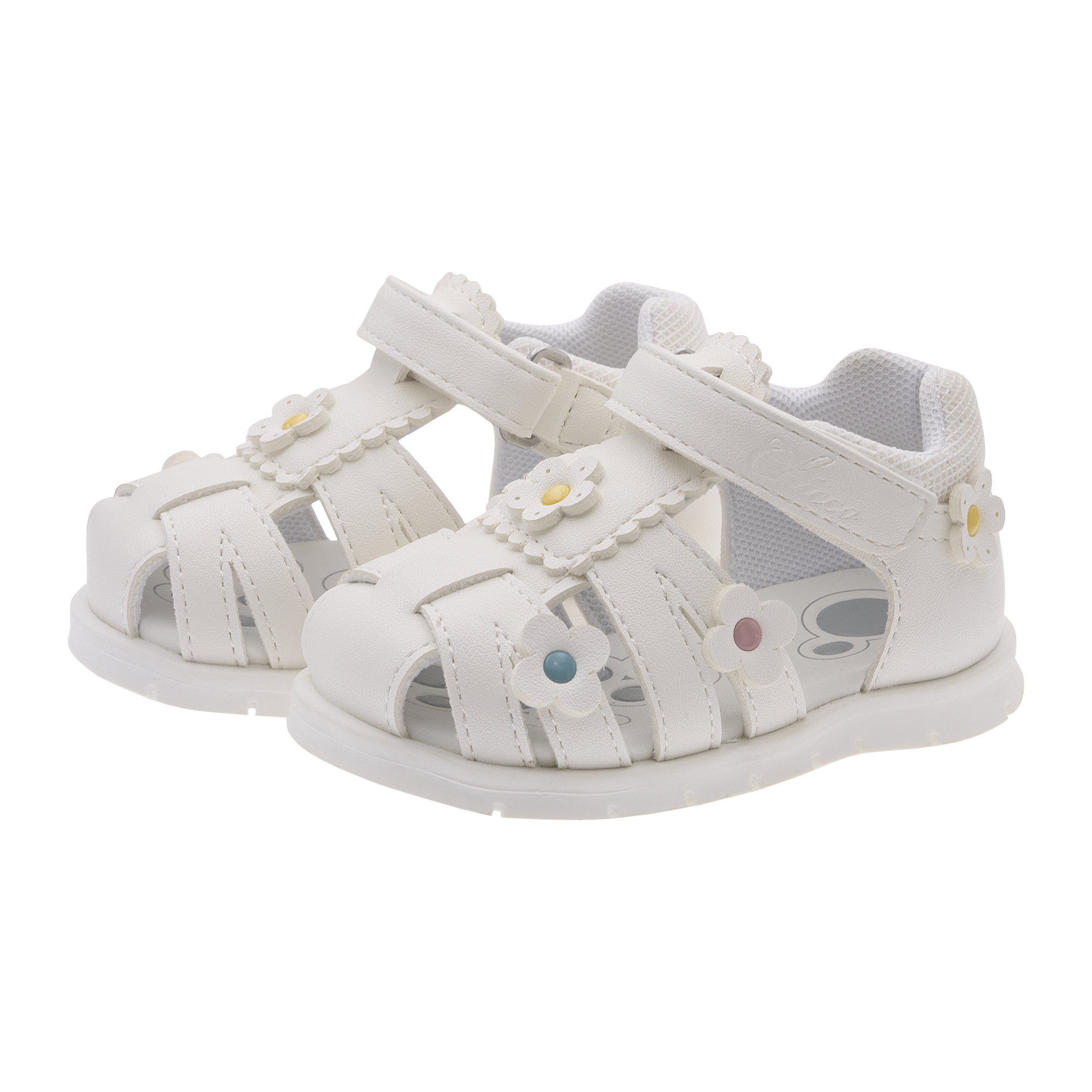 Sandal tập đi trẻ em Chicco Foggy hoa trắng