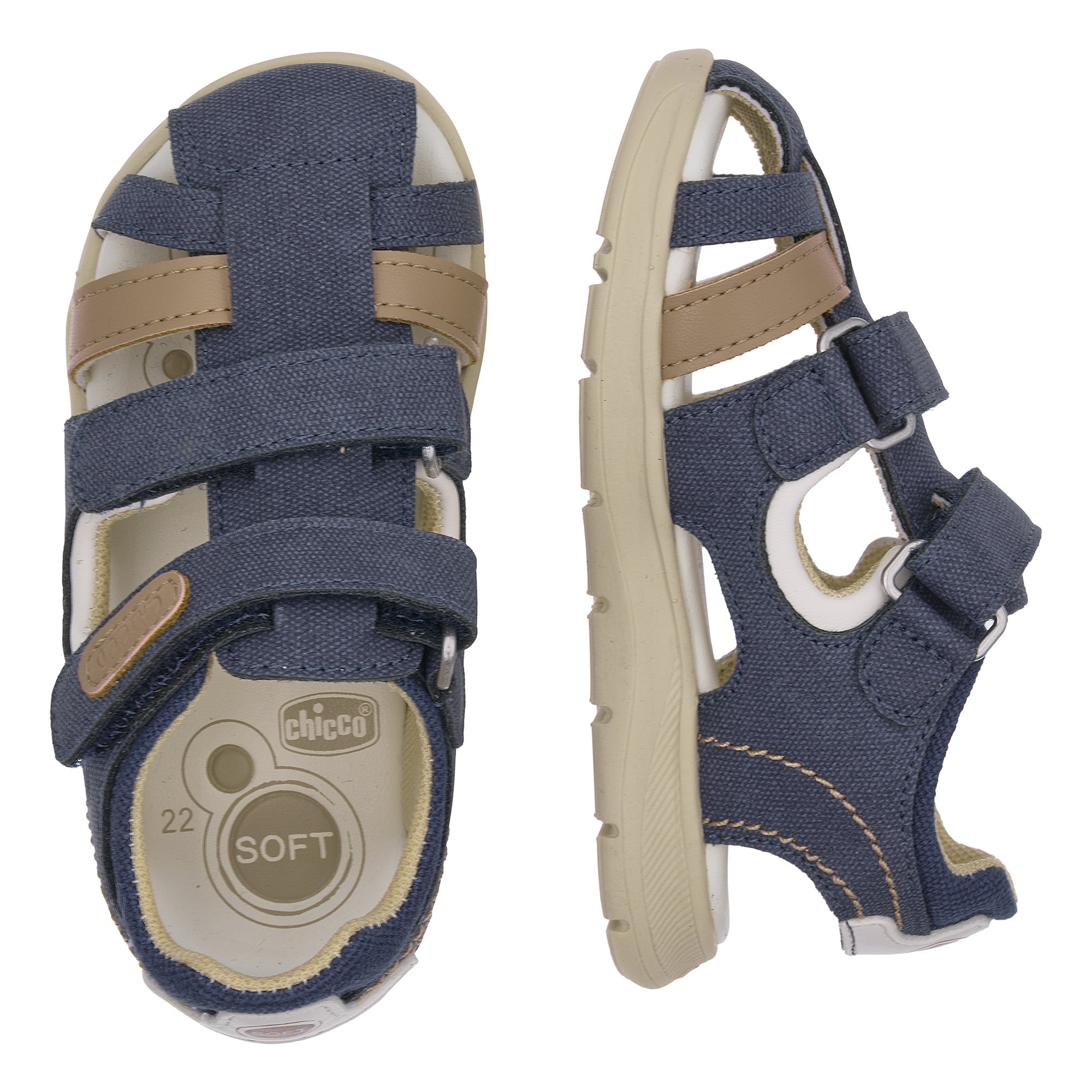 Sandal tập đi trẻ em Chicco Calumet màu xanh navy