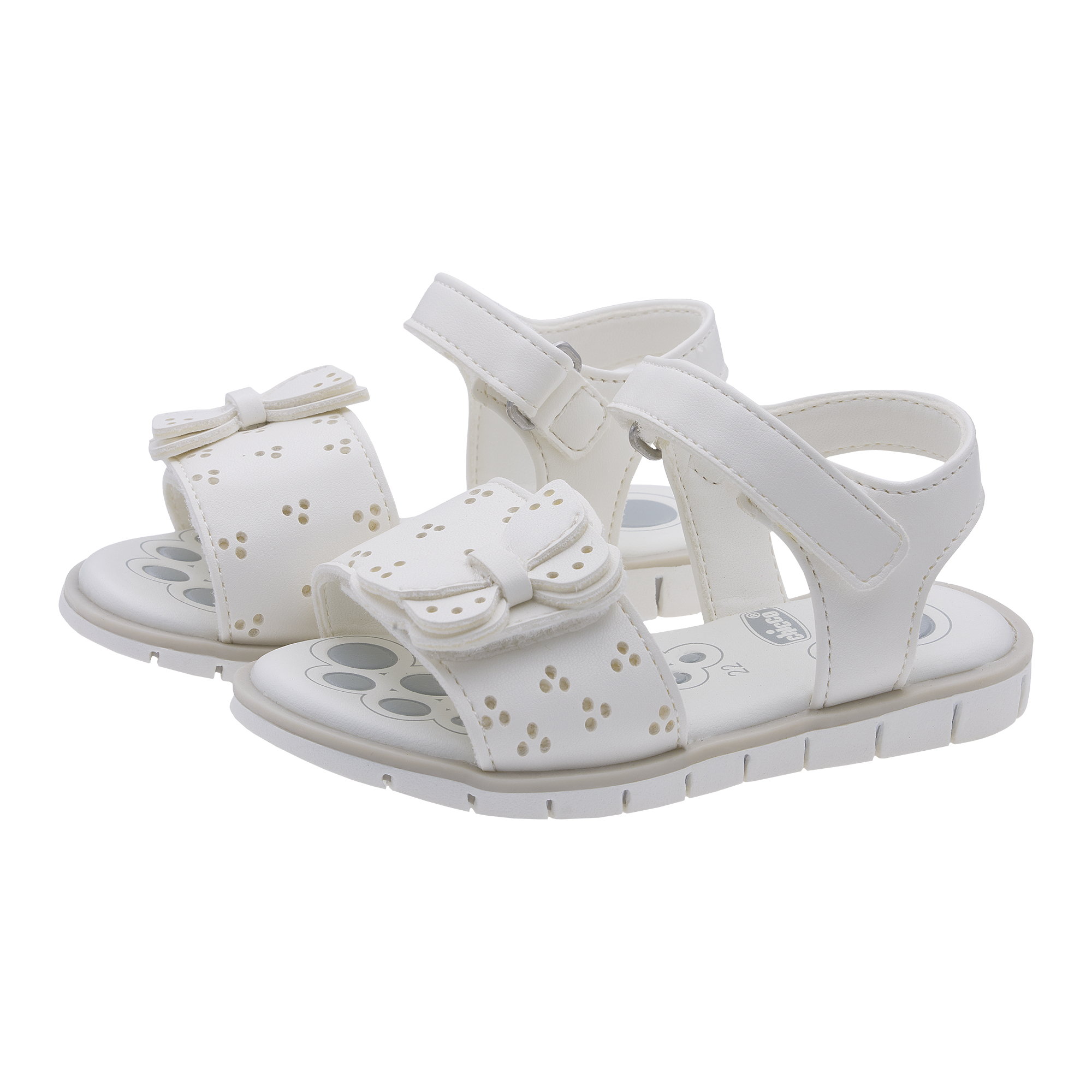 Sandal tập đi trẻ em Chicco Cristal bướm trắng