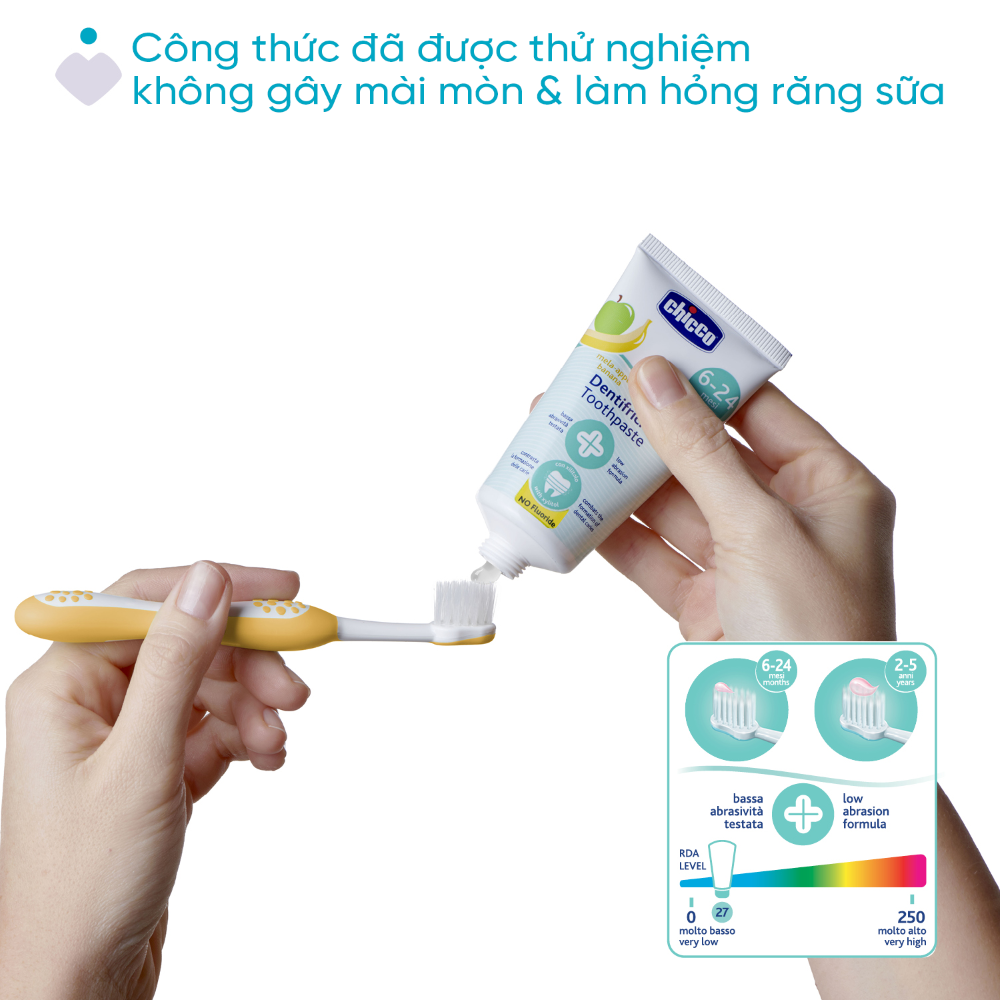 Kem đánh răng hương Chuối - Táo Chicco 6M+ (Mới)