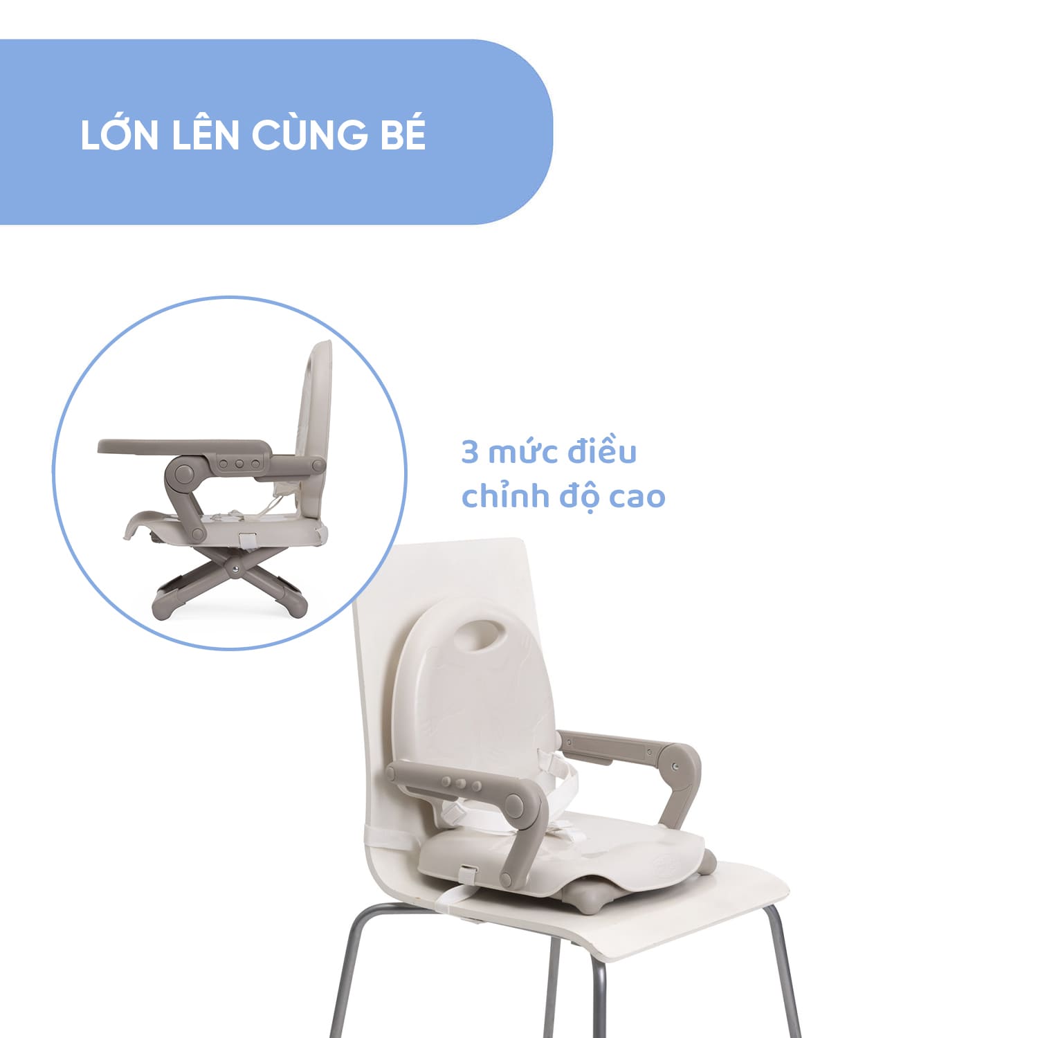 Ghế ăn dặm gấp gọn Chicco Pocket Snack Be Sữa