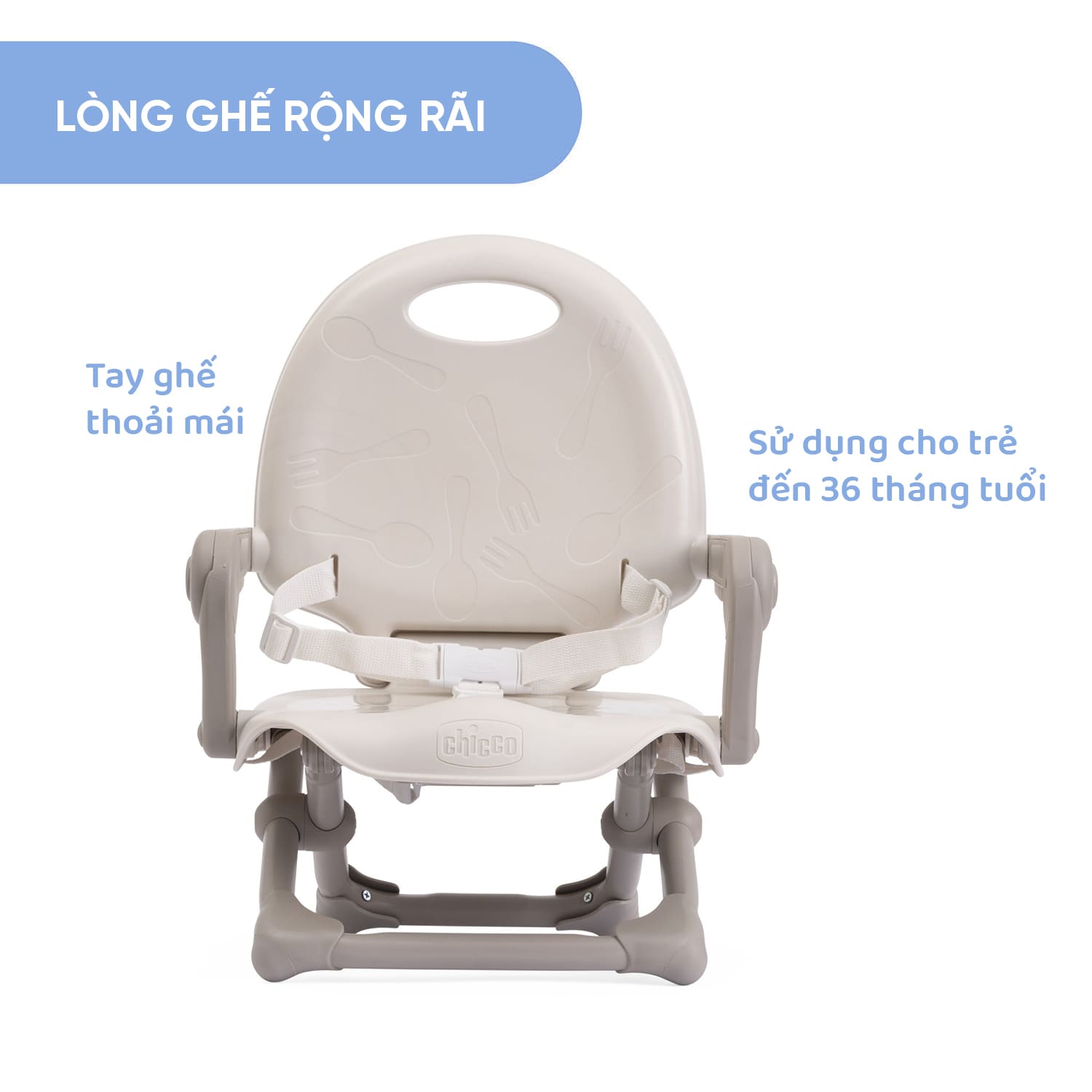 Ghế ăn dặm gấp gọn Chicco Pocket Snack Be Sữa