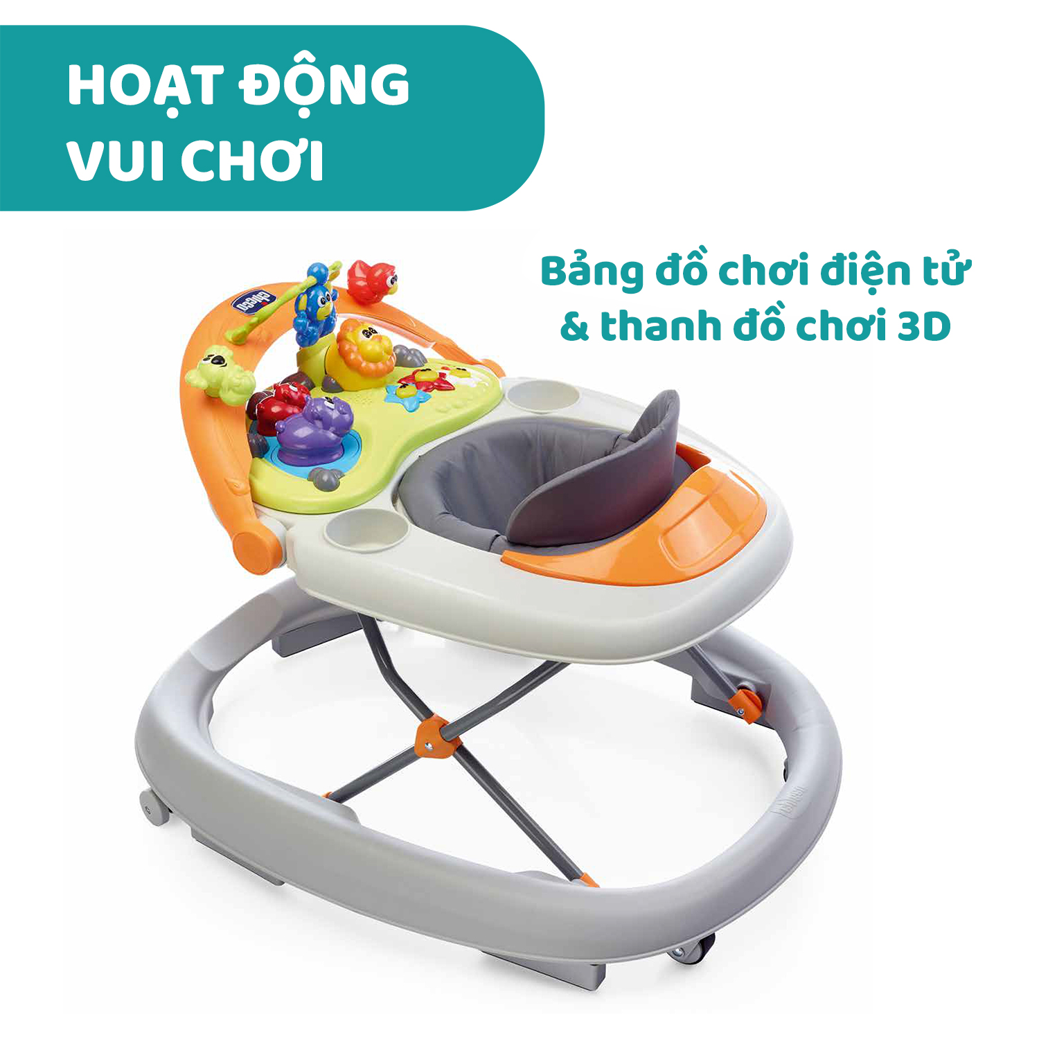 Xe tập đi Chicco Walky Talky màu ghi