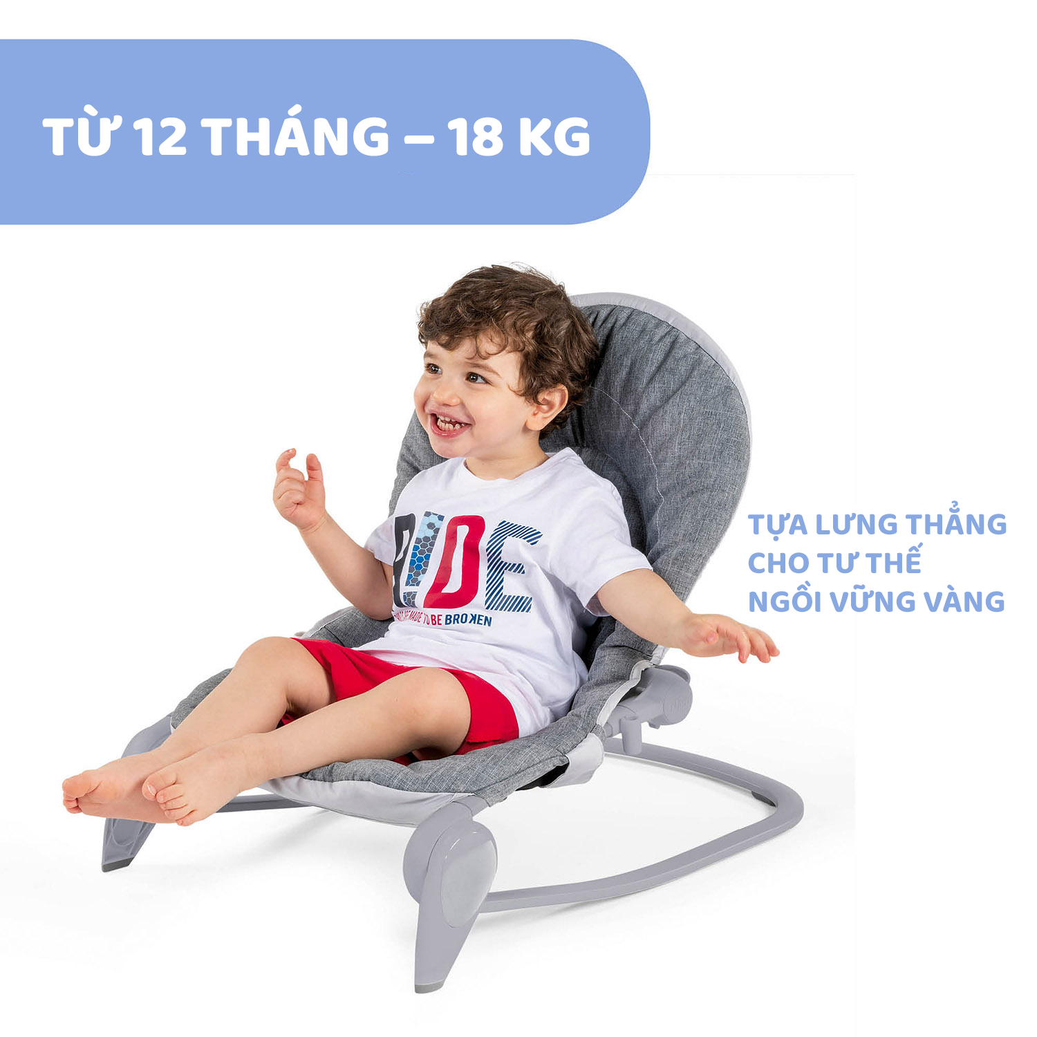 Ghế rung Chicco Hoopla - Màu ghi