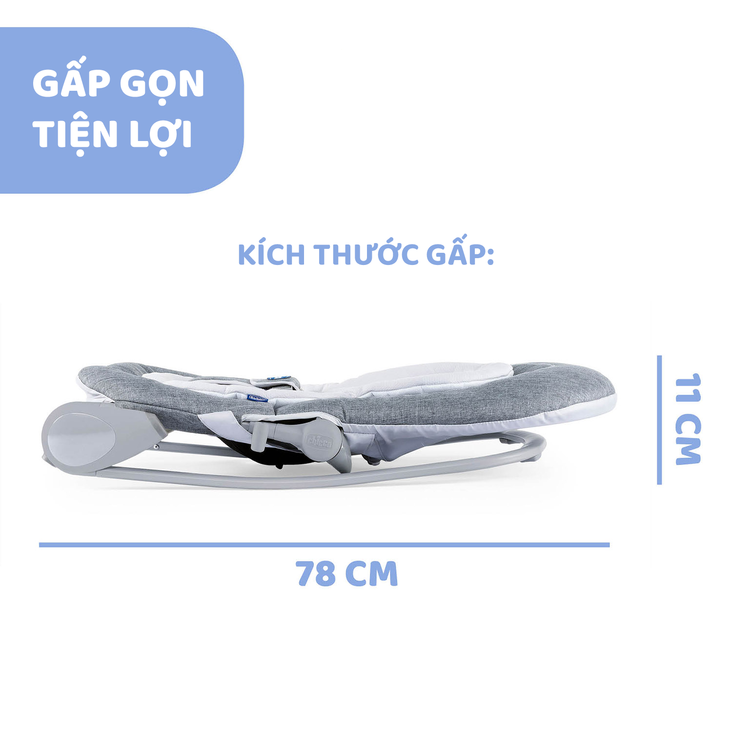 Ghế rung Chicco Hoopla - Màu ghi