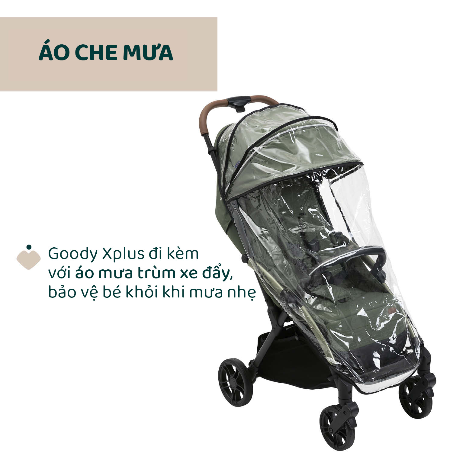 Xe đẩy gấp gọn tự động Chicco Goody Xplus - Màu xanh ánh rêu