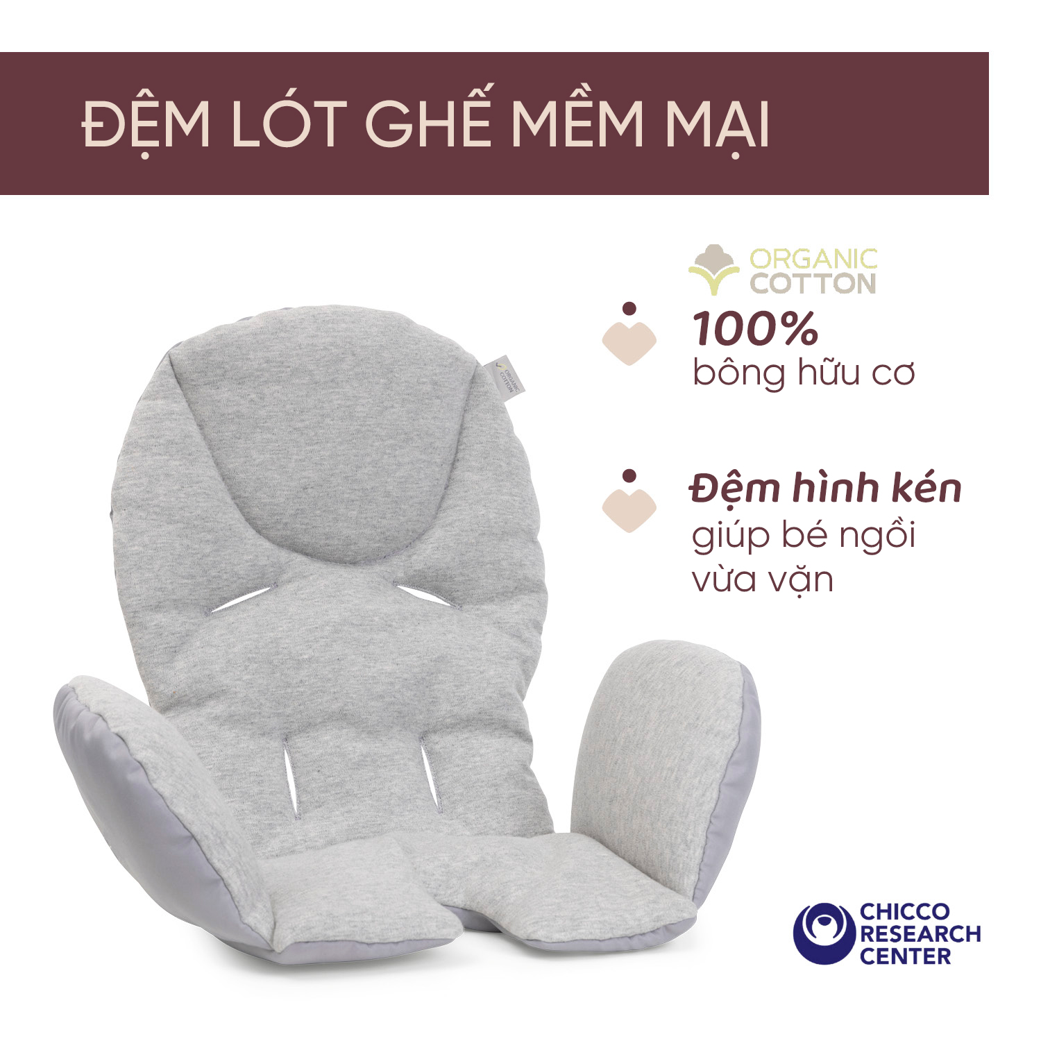 Ghế ăn đa năng 3 trong 1 Chicco Polly Armonia - Màu ghi đá