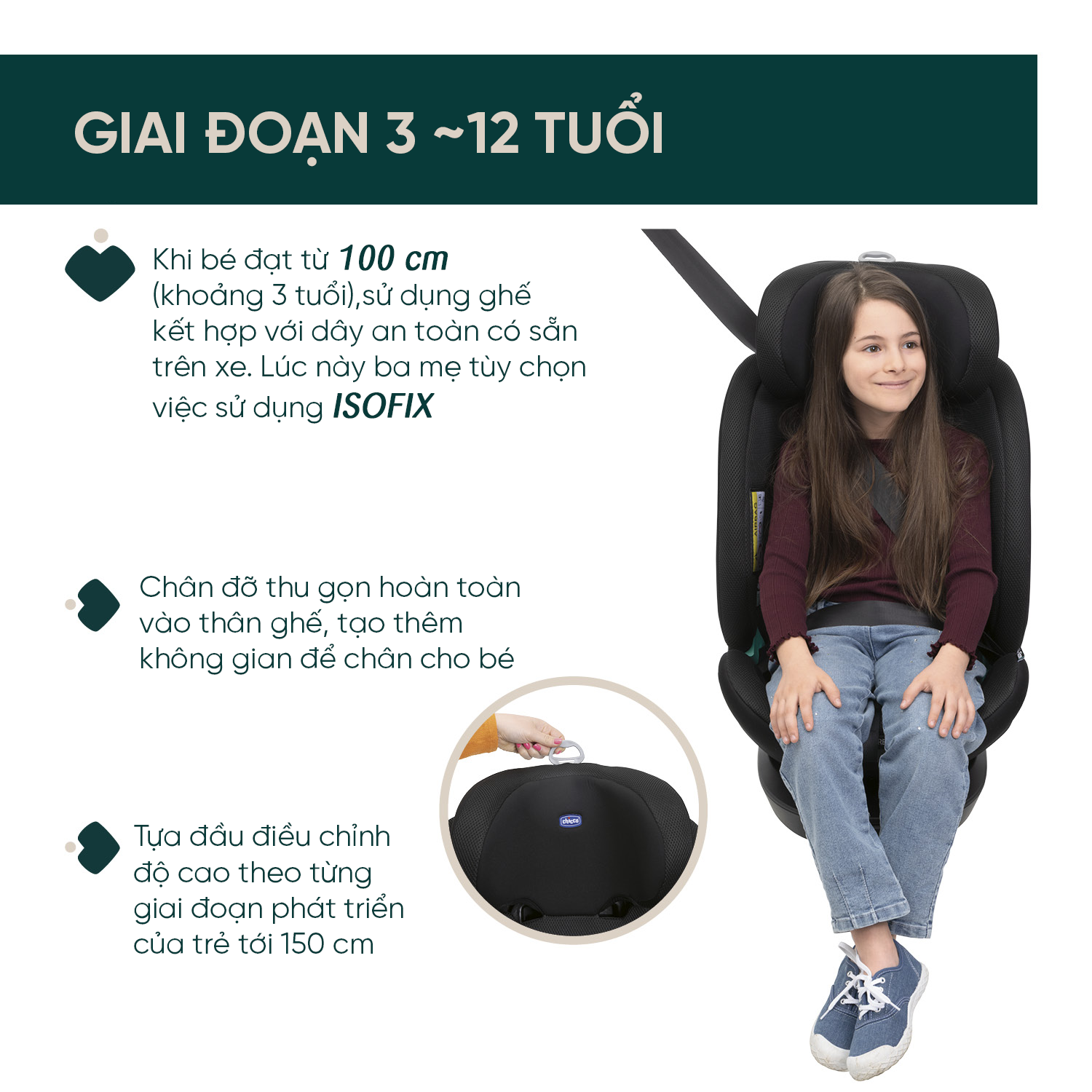 Ghế ô tô Chicco EverOne xoay 360˚ ISOFIX - Màu đen