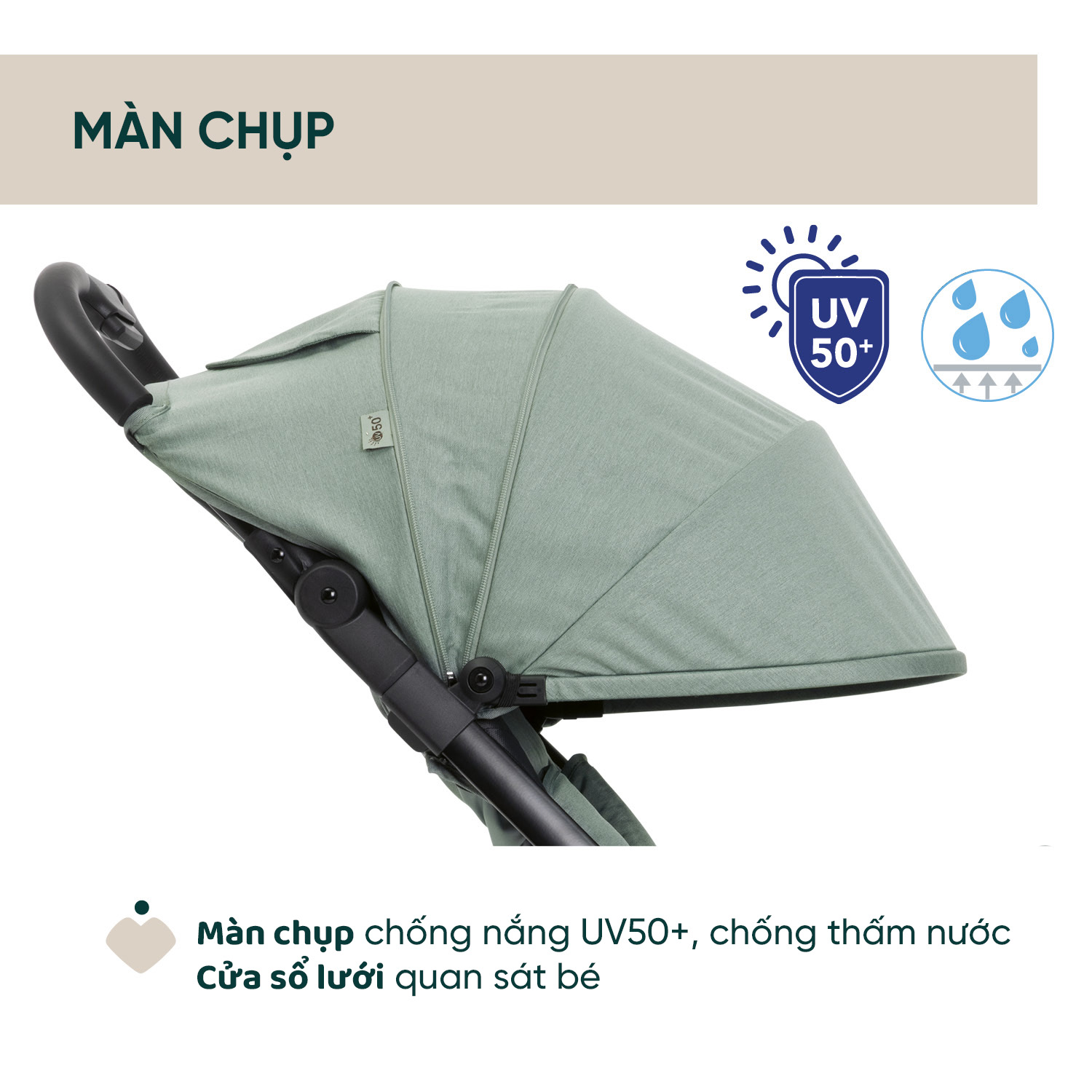 Xe đẩy du lịch Chicco Aero We - Màu xanh matcha