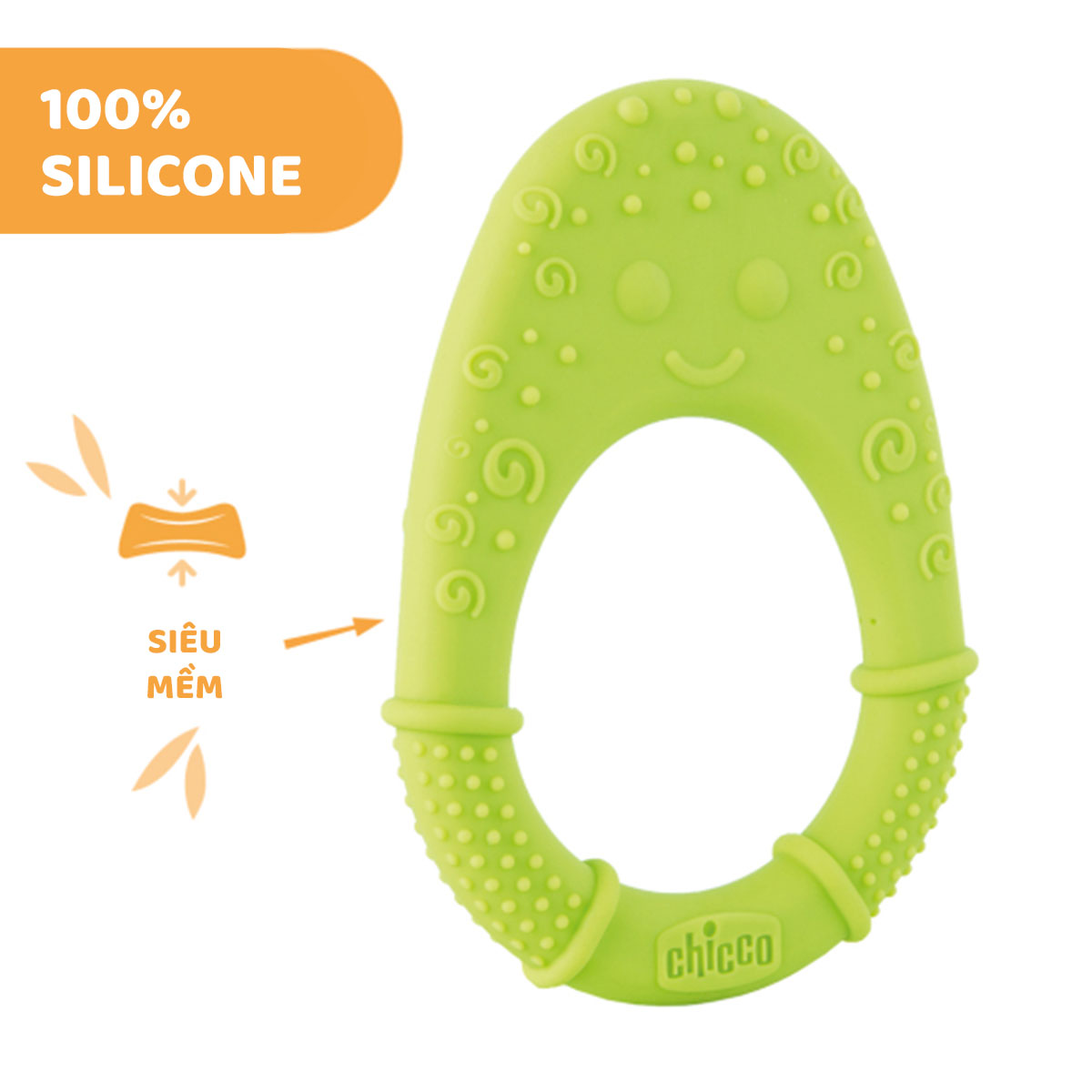 Cắn răng quả bơ silicone siêu mềm Chicco