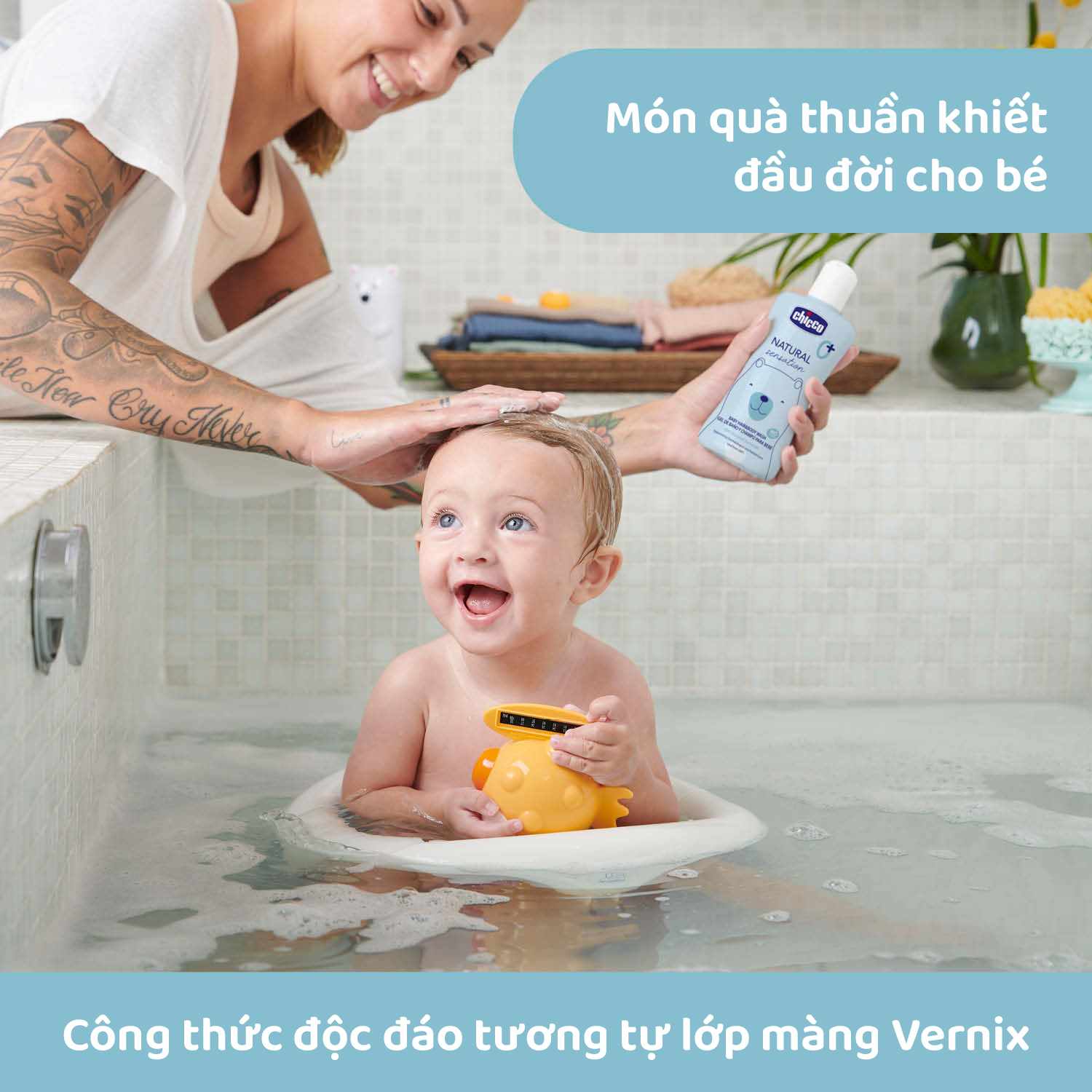Sữa tắm gội chiết xuất Lô hội & Cúc la mã Chicco Natural Sensation 0M+ 200ml