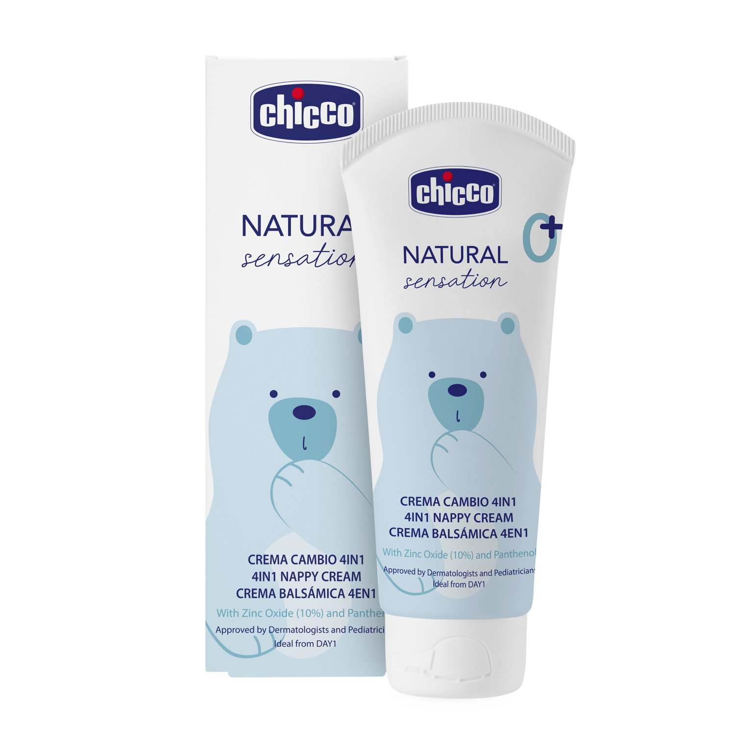 Kem hăm 4in1 chứa Kẽm oxide và Panthenol Chicco Natural Sensation 0M+ 100ml