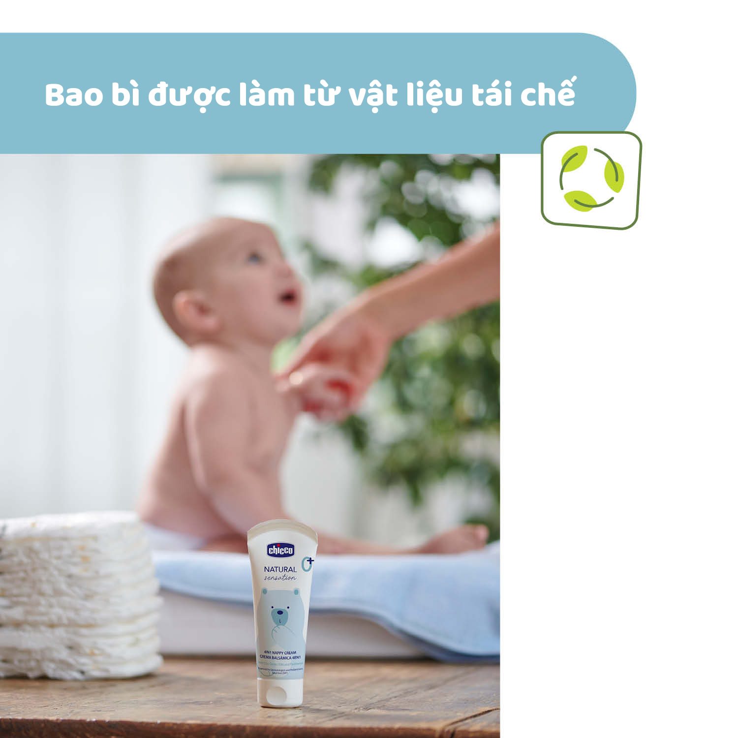 Kem hăm 4in1 chứa Kẽm oxide và Panthenol Chicco Natural Sensation 0M+ 100ml