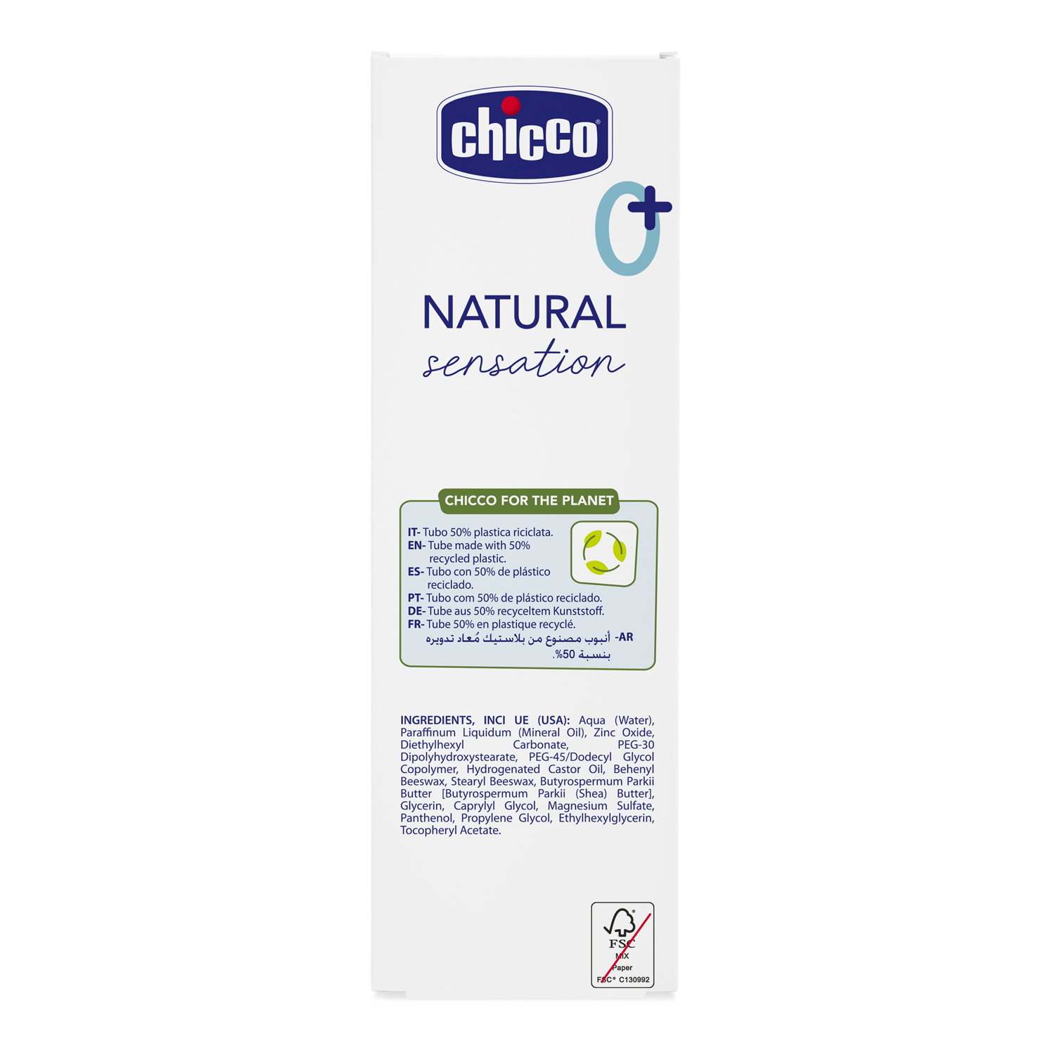 Kem hăm 4in1 chứa Kẽm oxide và Panthenol Chicco Natural Sensation 0M+ 100ml