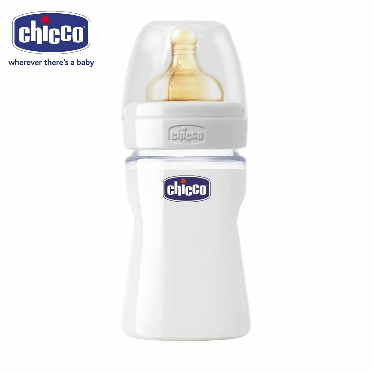 BỘ 2 BÌNH THỦY TINH TỰ NHIÊN NÚM SILICON 150ML CHICCO