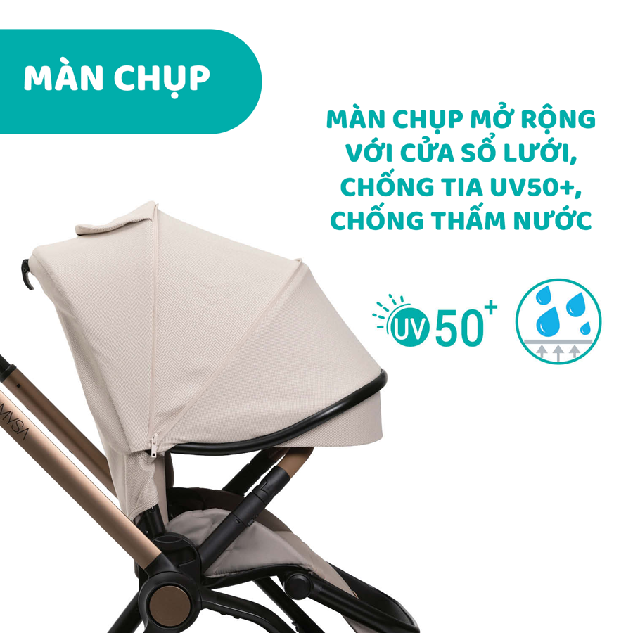 Xe đẩy thời trang Chicco Premium Mysa - Màu Be ánh kim